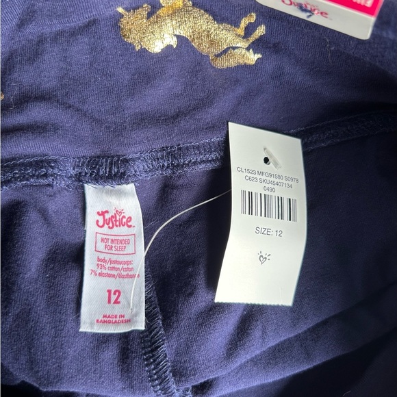 Justice Navy & Gold Unicorn Leggings /Cat & Jack unicorn sequins t-shirt bundle - Picture 6 of 10